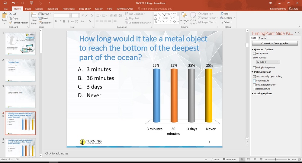 TurningPoint for PowerPoint question creation