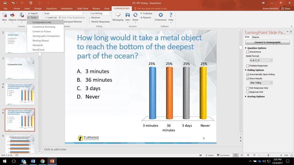 TurningPoint for PowerPoint question creation
