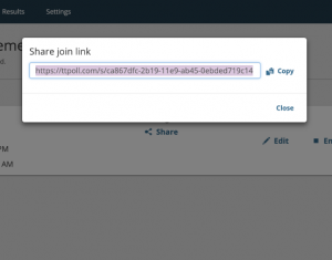 Copy a link to share an online survey with TurningPoint web