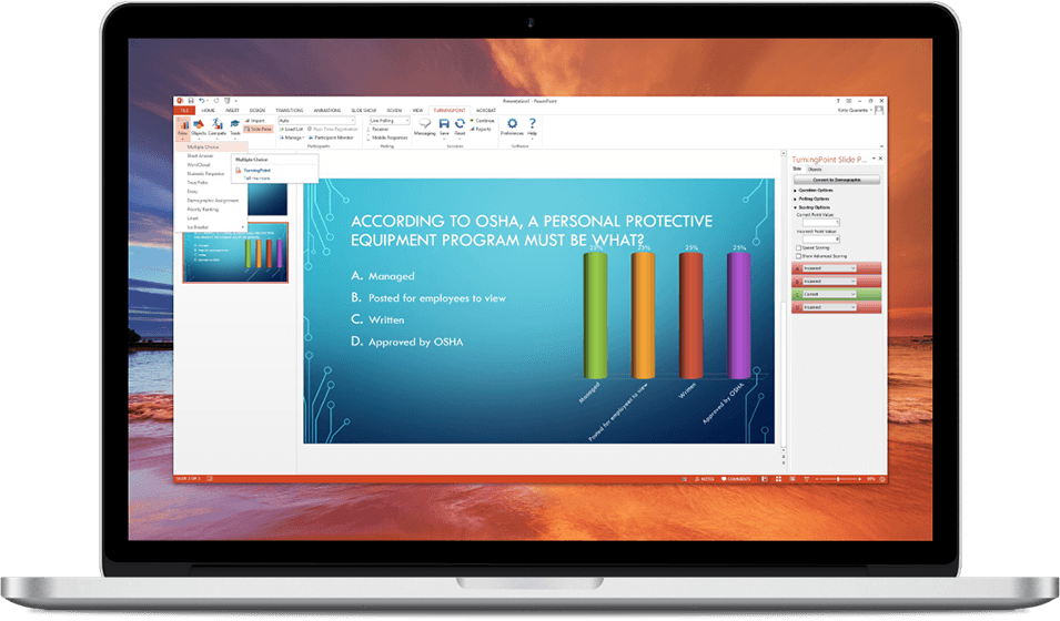 Creating an interactive slideshow on TurningPoint desktop