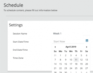 Using a calendar to schedule an online survey with TurningPoint web