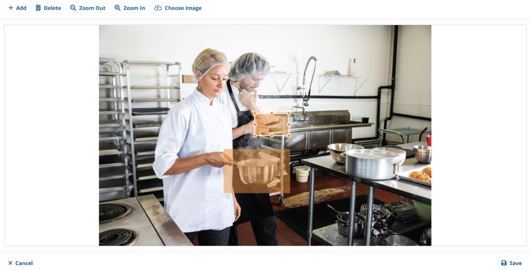 Instructor using TurningPoint web hotspot feature to select hotspots in an image